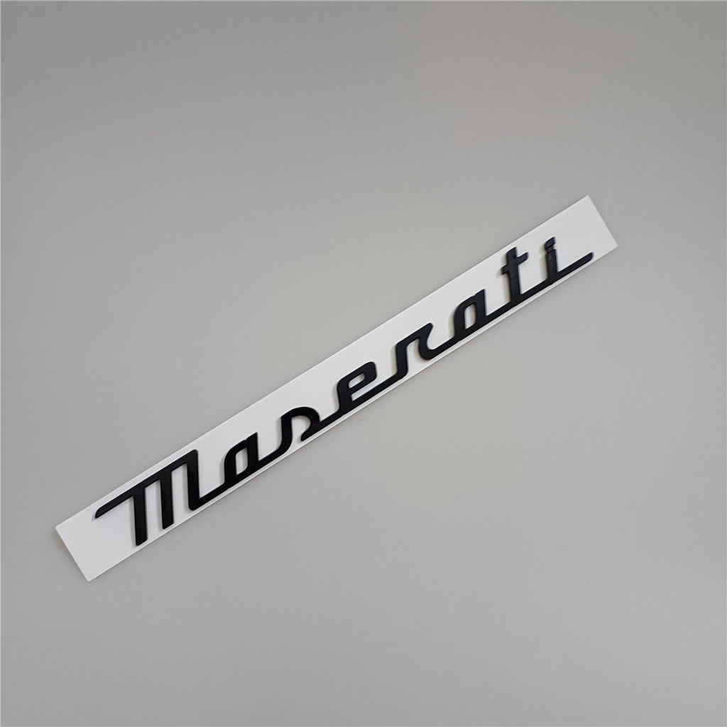 Maserati New Quattroporte Grecale Levante MC20 Rear Glassy Black Emblem Italiaspares