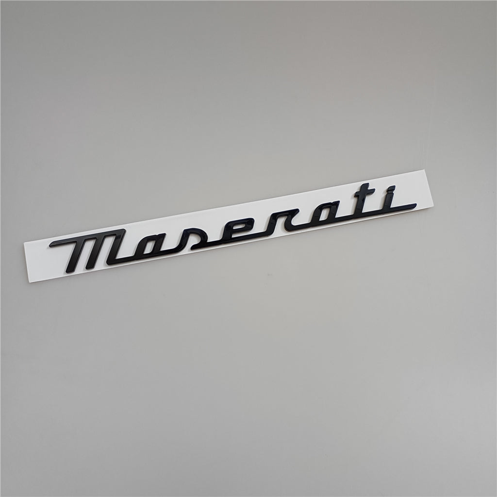Maserati New Quattroporte Grecale Levante MC20 Rear Glassy Black Emblem Italiaspares
