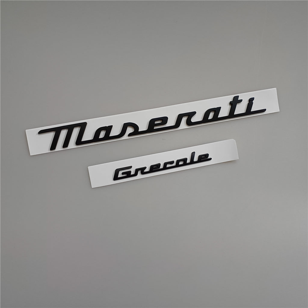 Maserati New Quattroporte Grecale Levante MC20 Rear Matte Black Emblem Kit Italiaspares