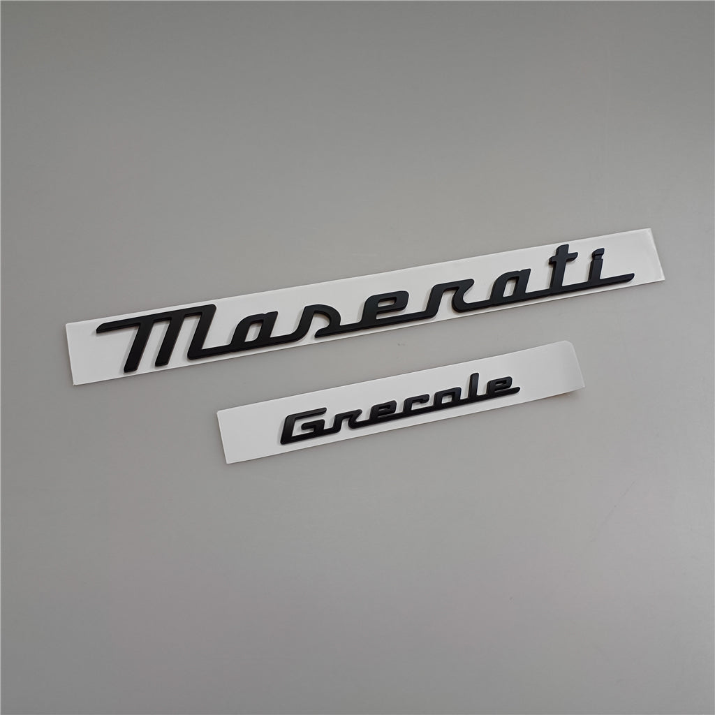 Maserati New Quattroporte Grecale Levante MC20 Rear Matte Black Emblem Kit Italiaspares