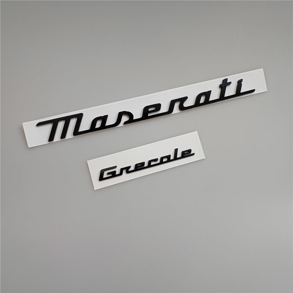 Maserati New Quattroporte Grecale Levante MC20 Rear Glassy Black Emblem Kit Italiaspares