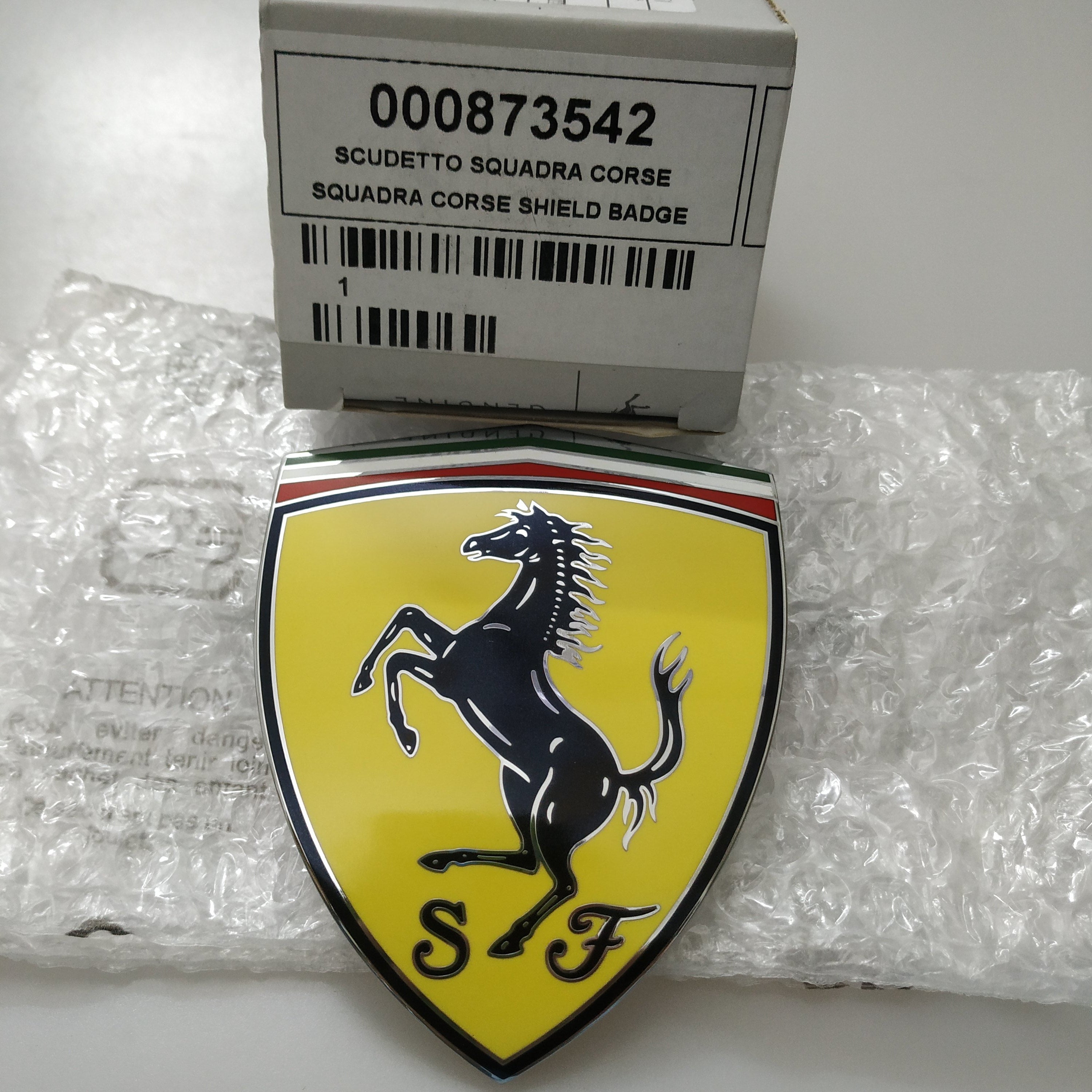 Genuine Ferrari SF90 Fender Shield Badge Emblem 873542 Factory