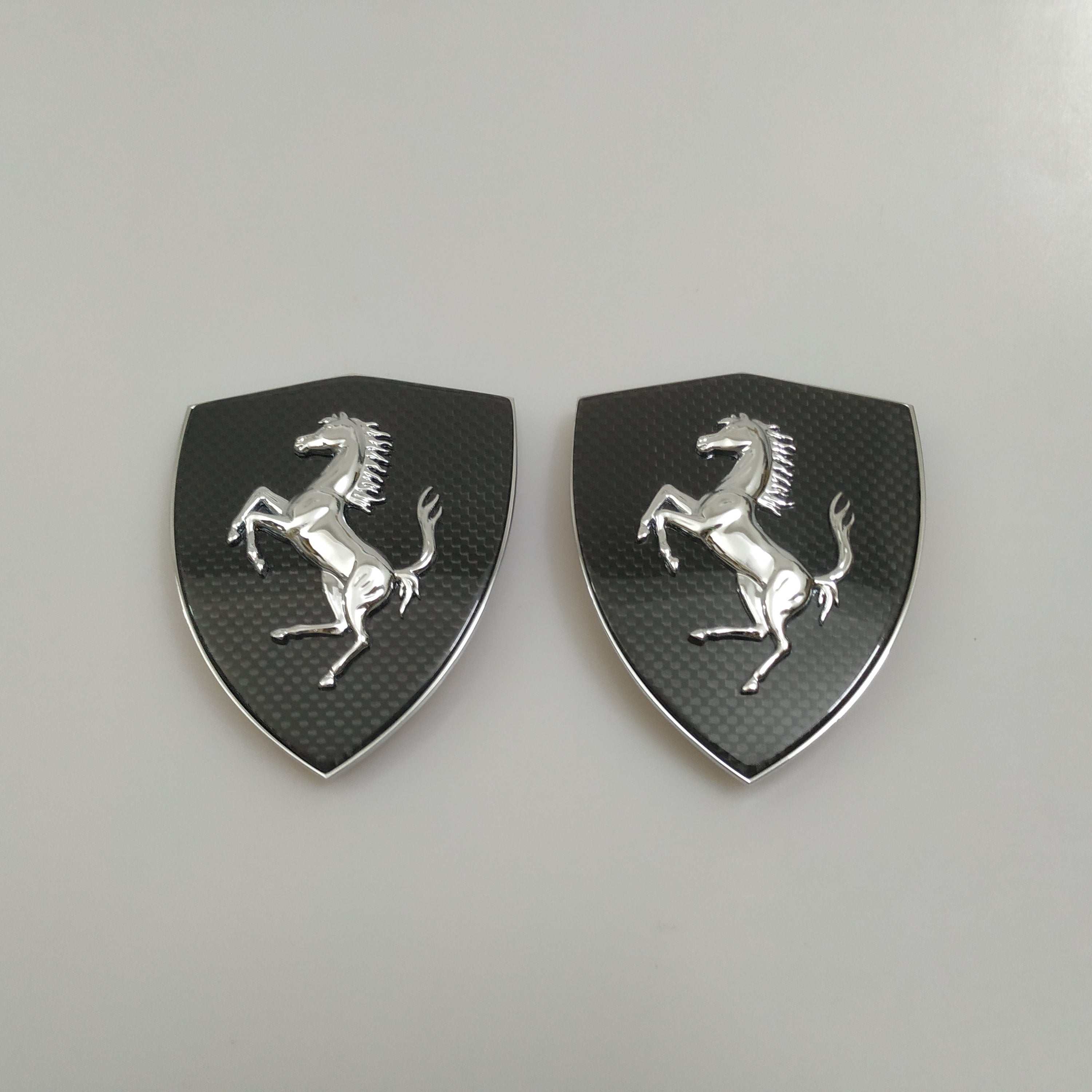 Ferrari F8 Carbon Fiber Fender Shield badge Emblem Kit Italiaspares