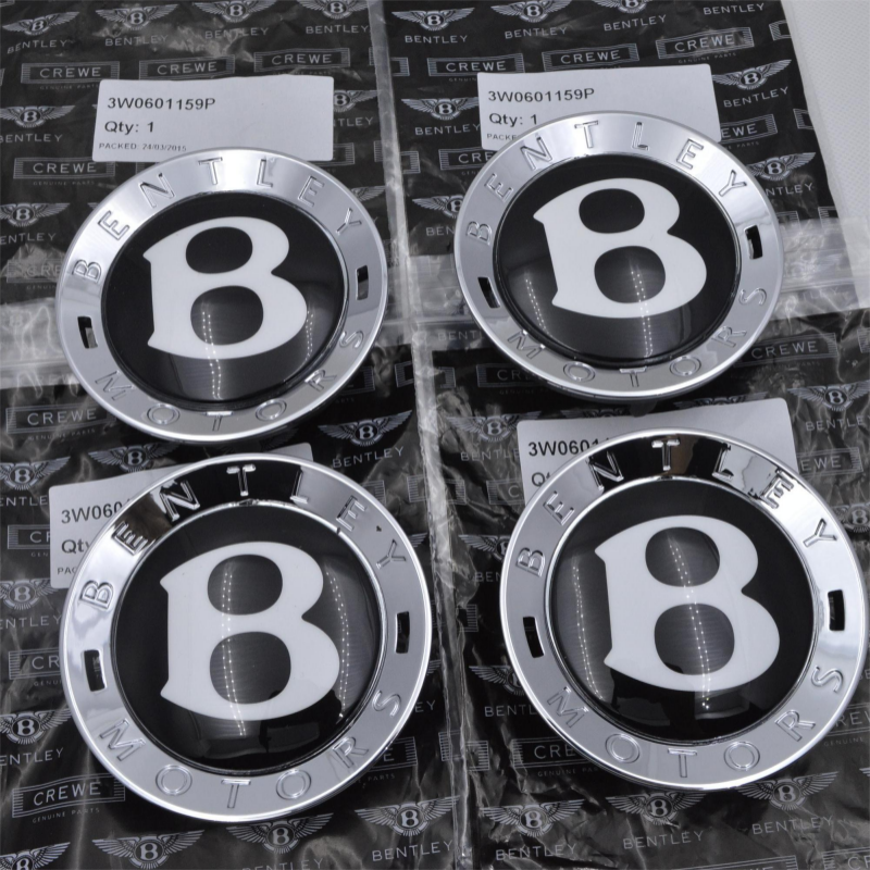 4X Genuine Bentley Continental GT Spur Mulsanne Centre Caps 3W0601159P Factory