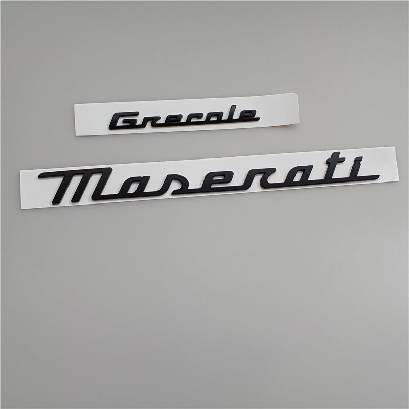 Maserati New Quattroporte Grecale Levante MC20 Rear Matte Black Emblem Kit Italiaspares