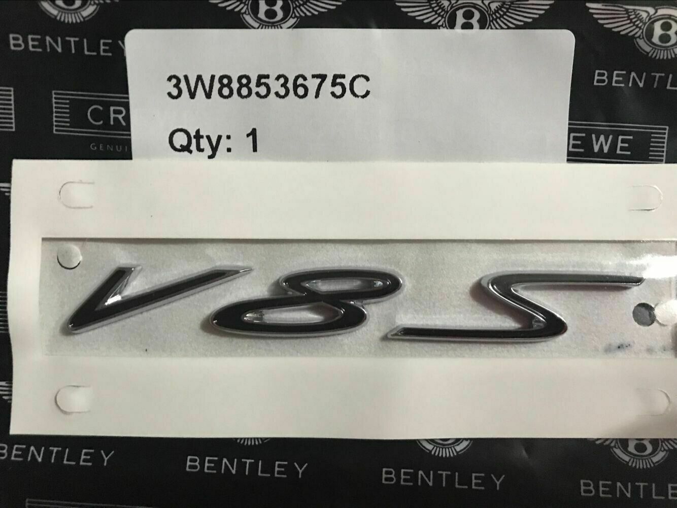Genuine Bentley Continental GT Speed V8S Sidehead Emblem 3W8853675C Factory