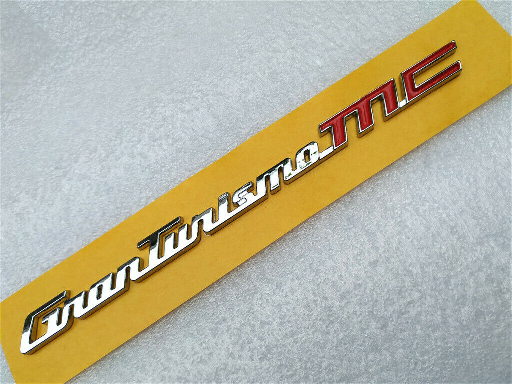 Maserati Granturismo MC Rear Emblem Badge Silver&Red Color Italiaspares