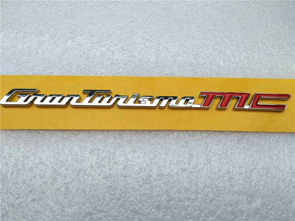 Maserati Granturismo MC Rear Emblem Badge Silver&Red Color Italiaspares