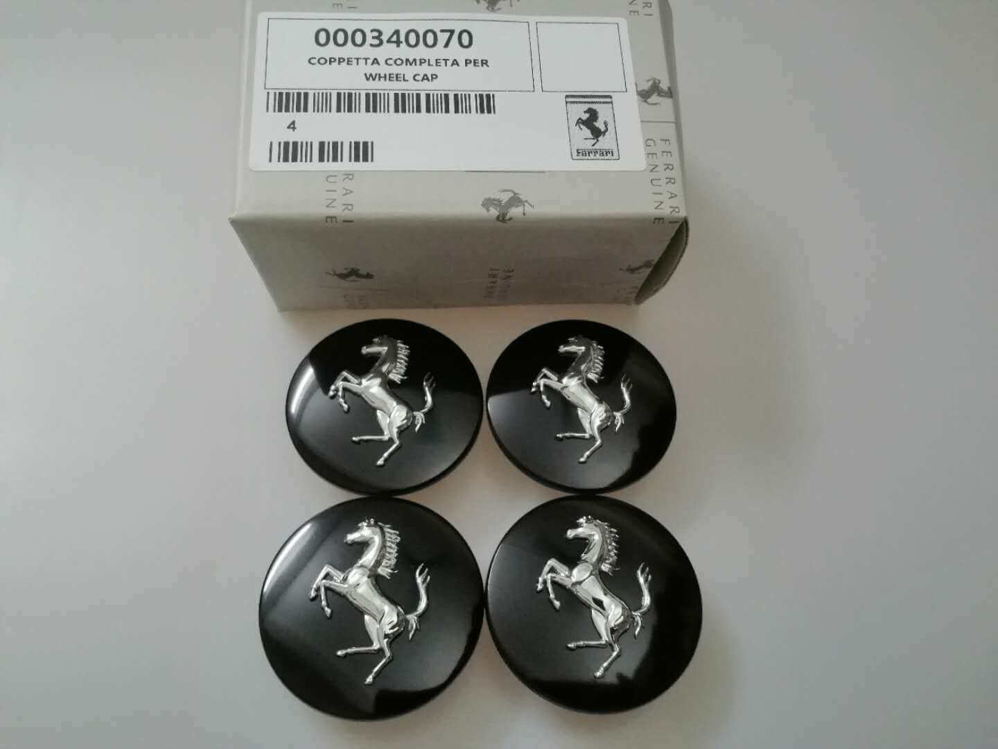 Ferrari 430 458 California Centre Wheel Caps Bright Black Kit Italiaspares