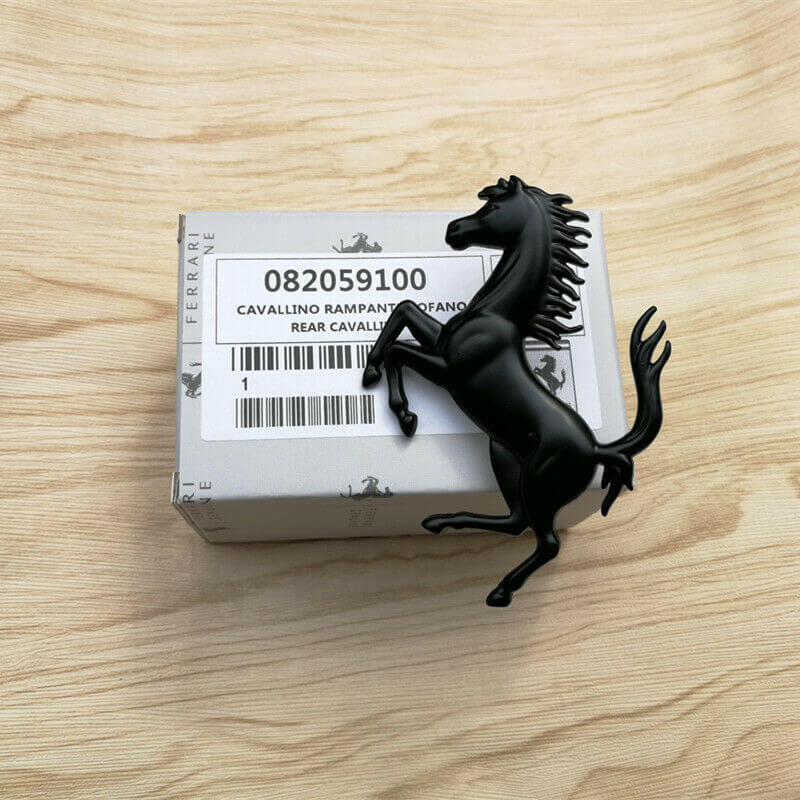 Ferrari 458 California GTC4 Rear Bumper Horse Badge Emblem Matte Black Italiaspares