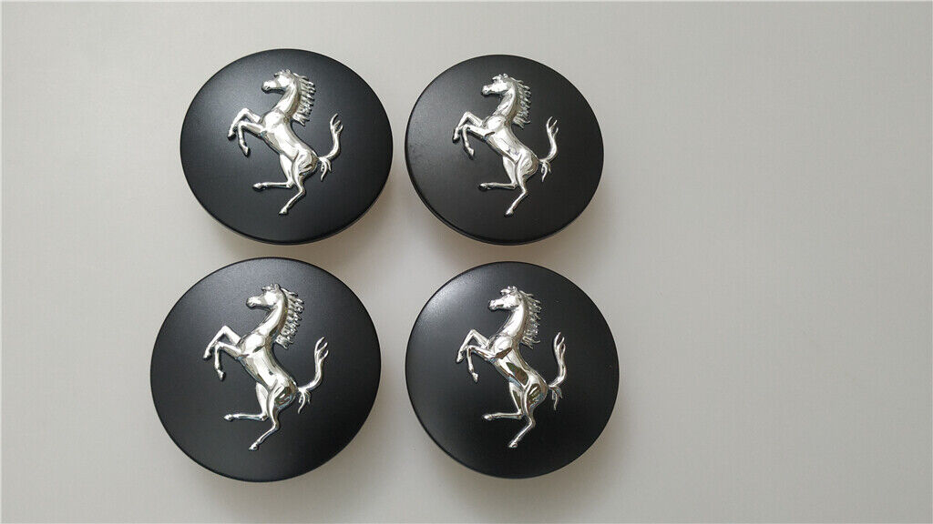 Ferrari F8 Italy badge&Rear Horse Badge Script & Wheel Caps Matte Black Kit Italiaspares