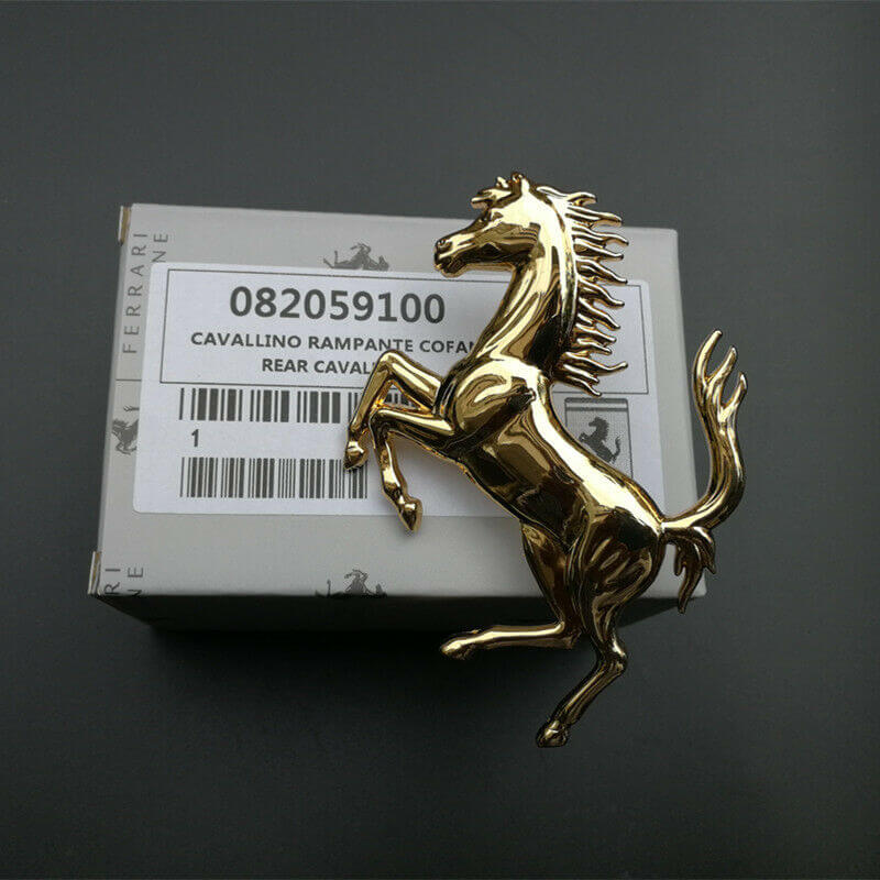 Ferrari 458 California GTC4 Rear Bumper Horse Badg Emblem Gloss Gold 82059100 Italiaspares