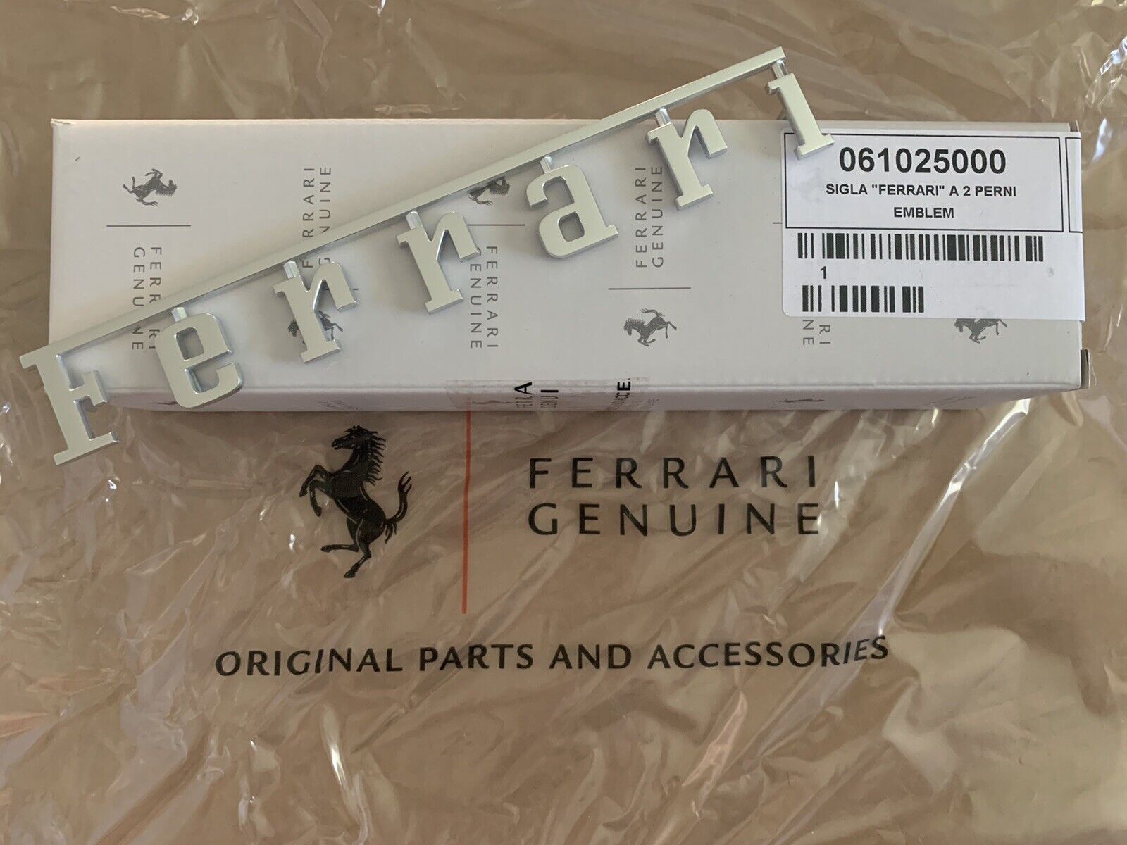 Genuine Ferrari 360 F430 F458 488 Rear Script Emblem Badge 61025000 Factory