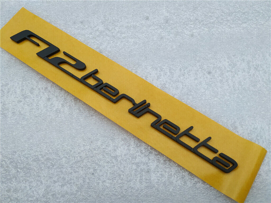 1X Ferrari F12 Rear Emblem Badge “F12 berlinetta” Black Color Italiaspares