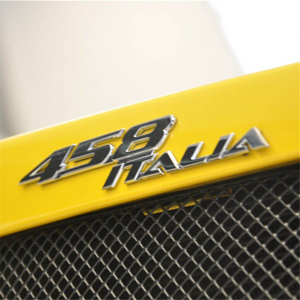 Ferrari 458 Italia Rear Script Emblem Badge Silver Italiaspares