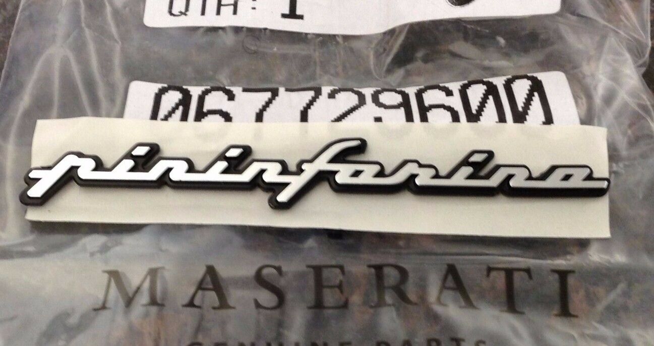 Genuine Maserati Pininfarina Emblem Part Badge Script 67729600 Factory