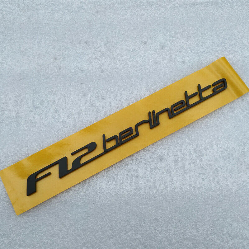 1X Ferrari F12 Rear Emblem Badge “F12 berlinetta” Black Color Italiaspares