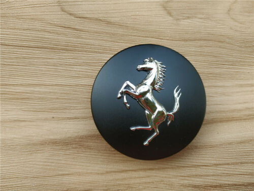 Ferrari F12 Front & Rear Horse Emblem Script & Wheel Caps Kit Matte Black Italiaspares