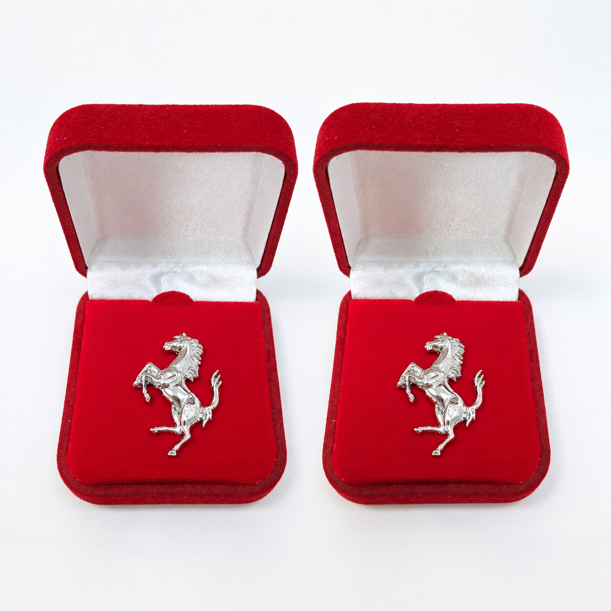 Prancing Horse Brooch Pin Set Silver Gunmetal Metal Badge With Red Velvet Gift Box Jewelry Factory