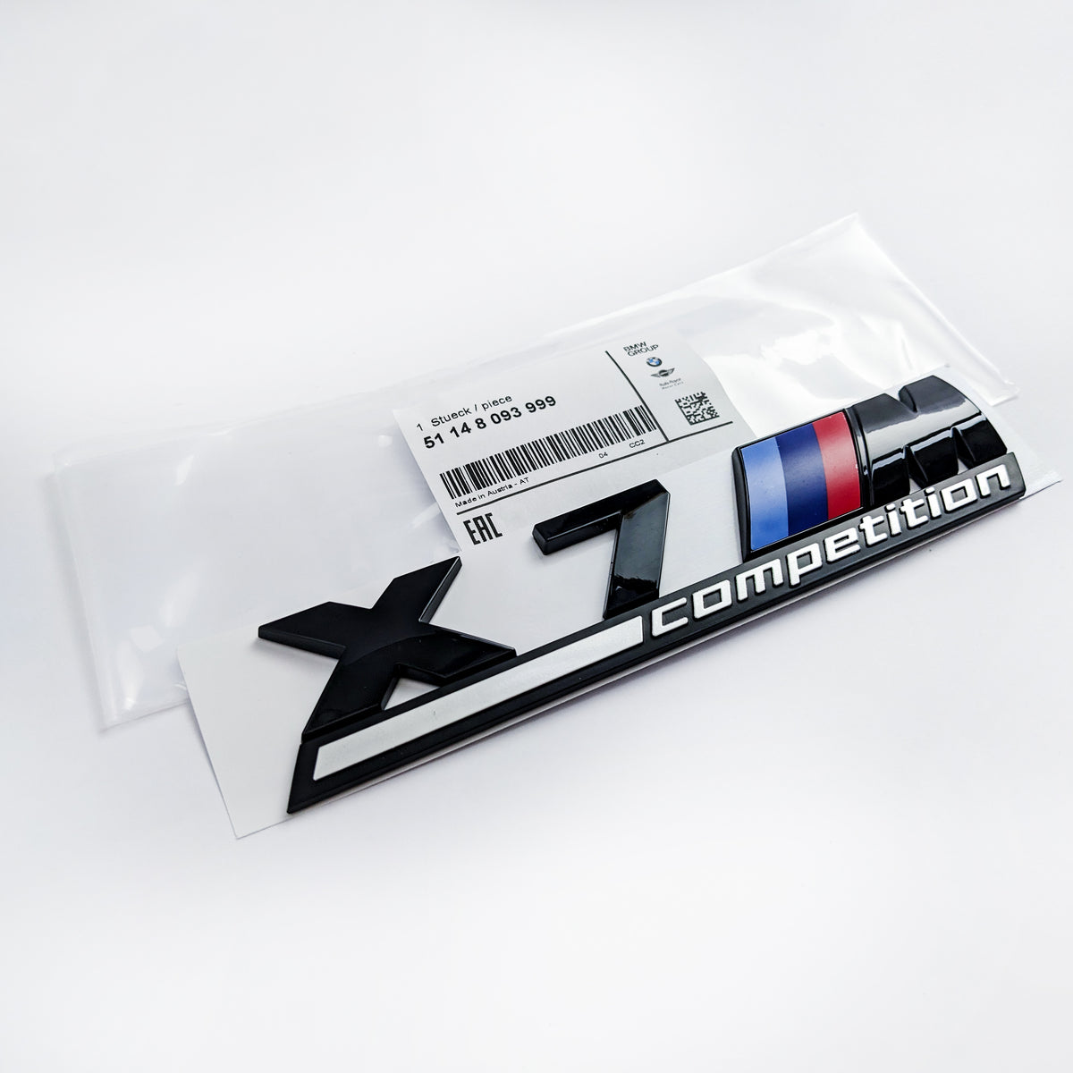 BMW X7 M Competition Tailgate Rear Black Emblem Badge Sticker 51148093
