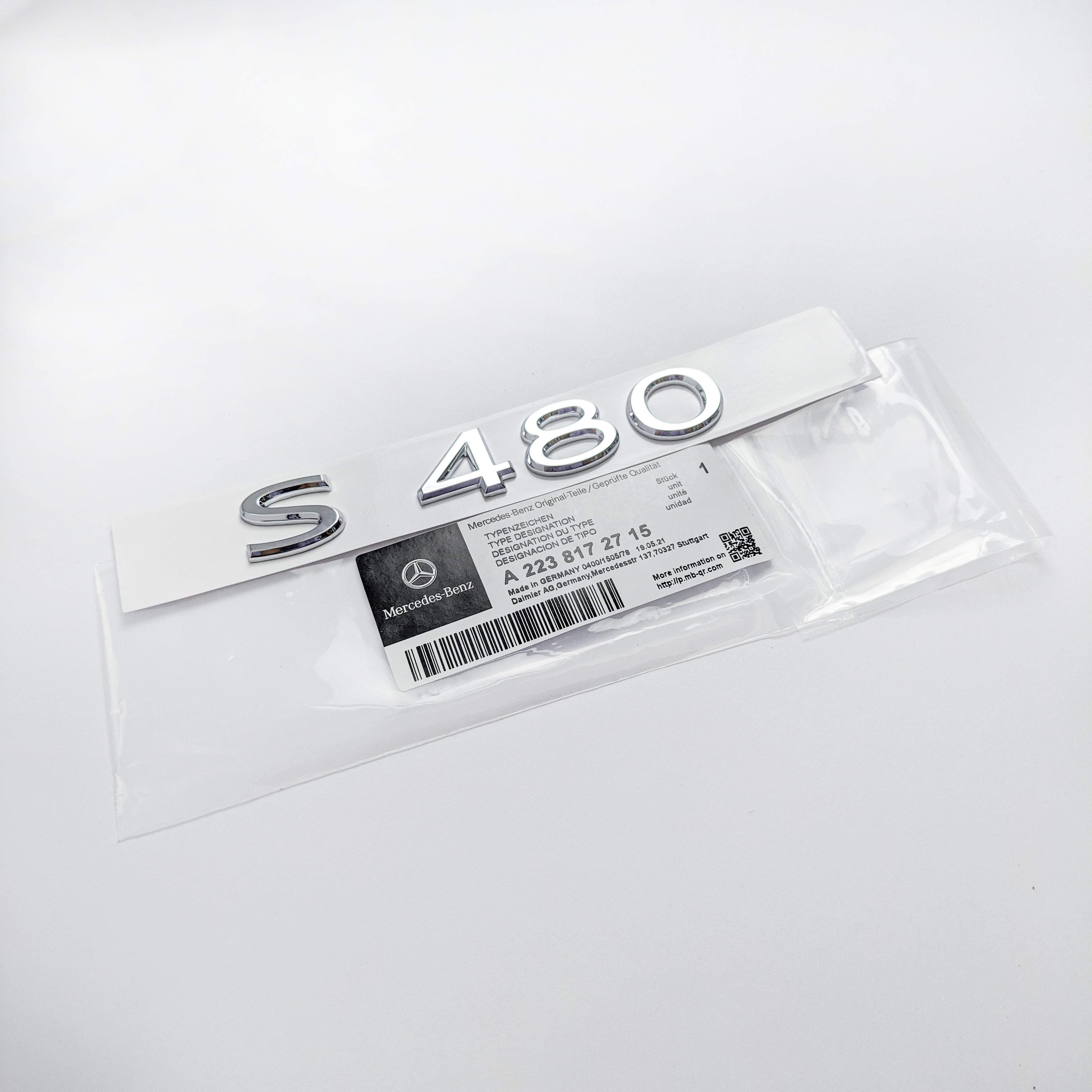 Mercedes Benz Chrome Sliver "S480"  Letter Emblem Trunk Logo Nameplate Badge Italiaspares