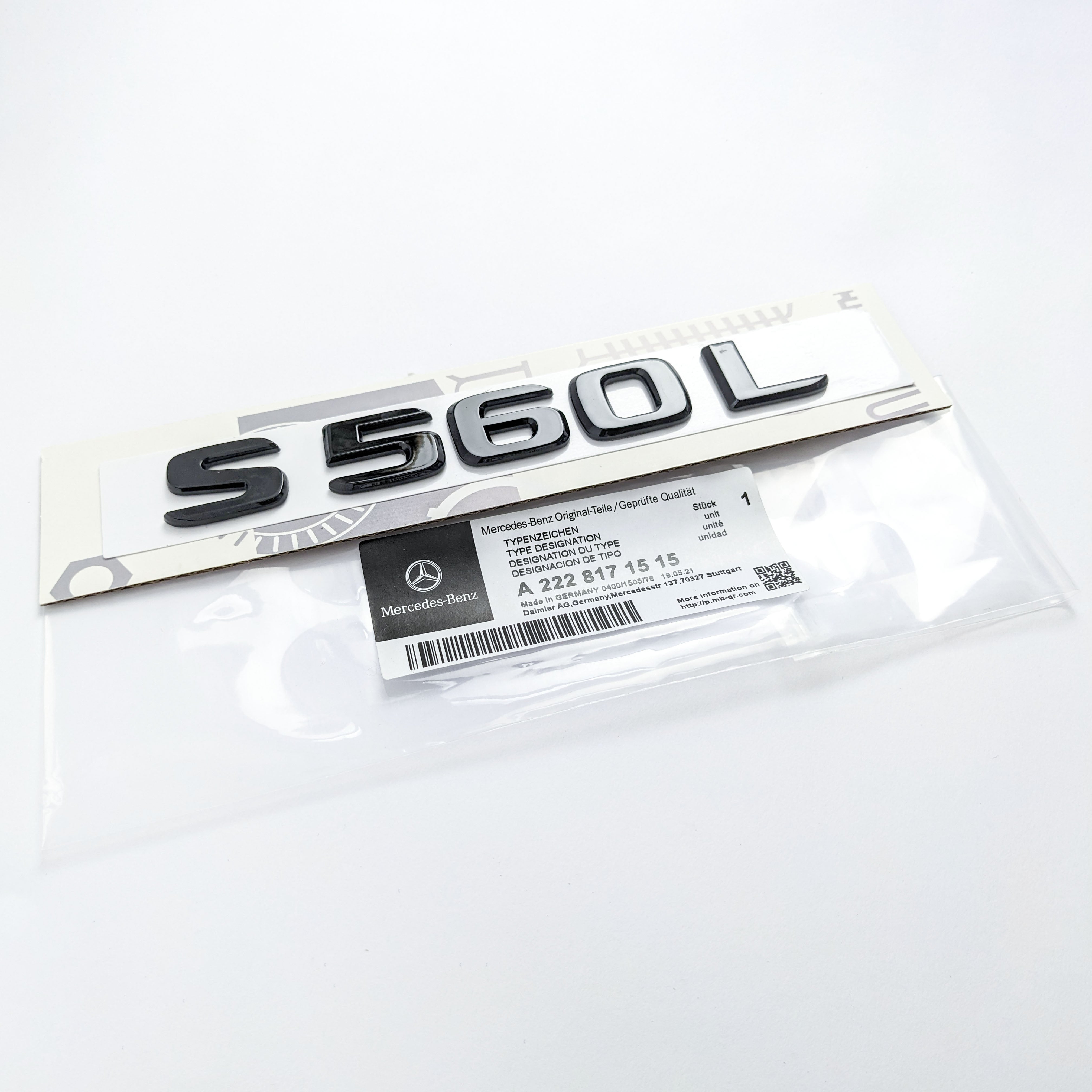 Mercedes Benz Gloss Black "S560L" Letter Emblem Trunk Logo Nameplate Badge Italiaspares