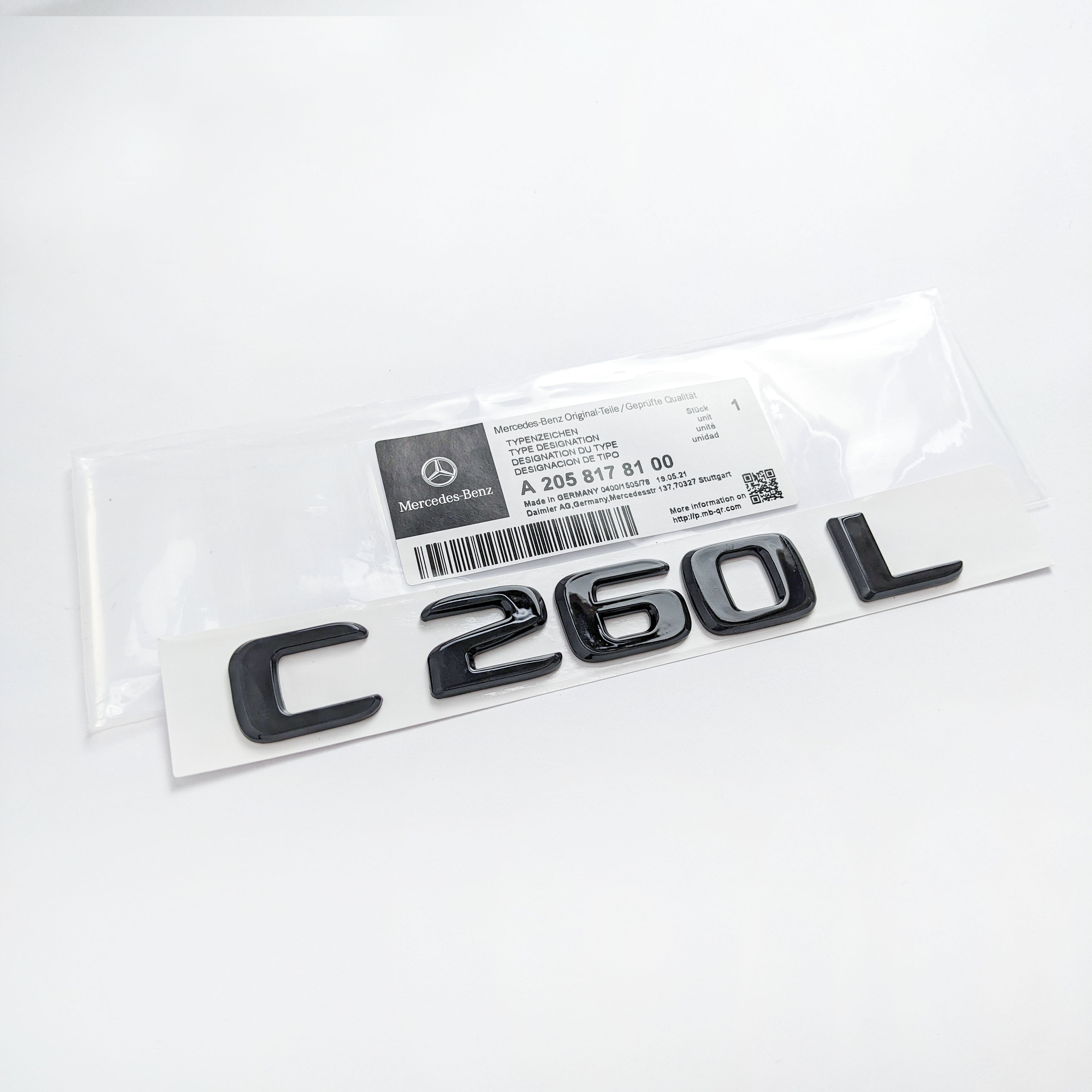 Gloss Black "C260L"  Letter Emblem Trunk Logo Nameplate Badge For Mercedes Benz Factory