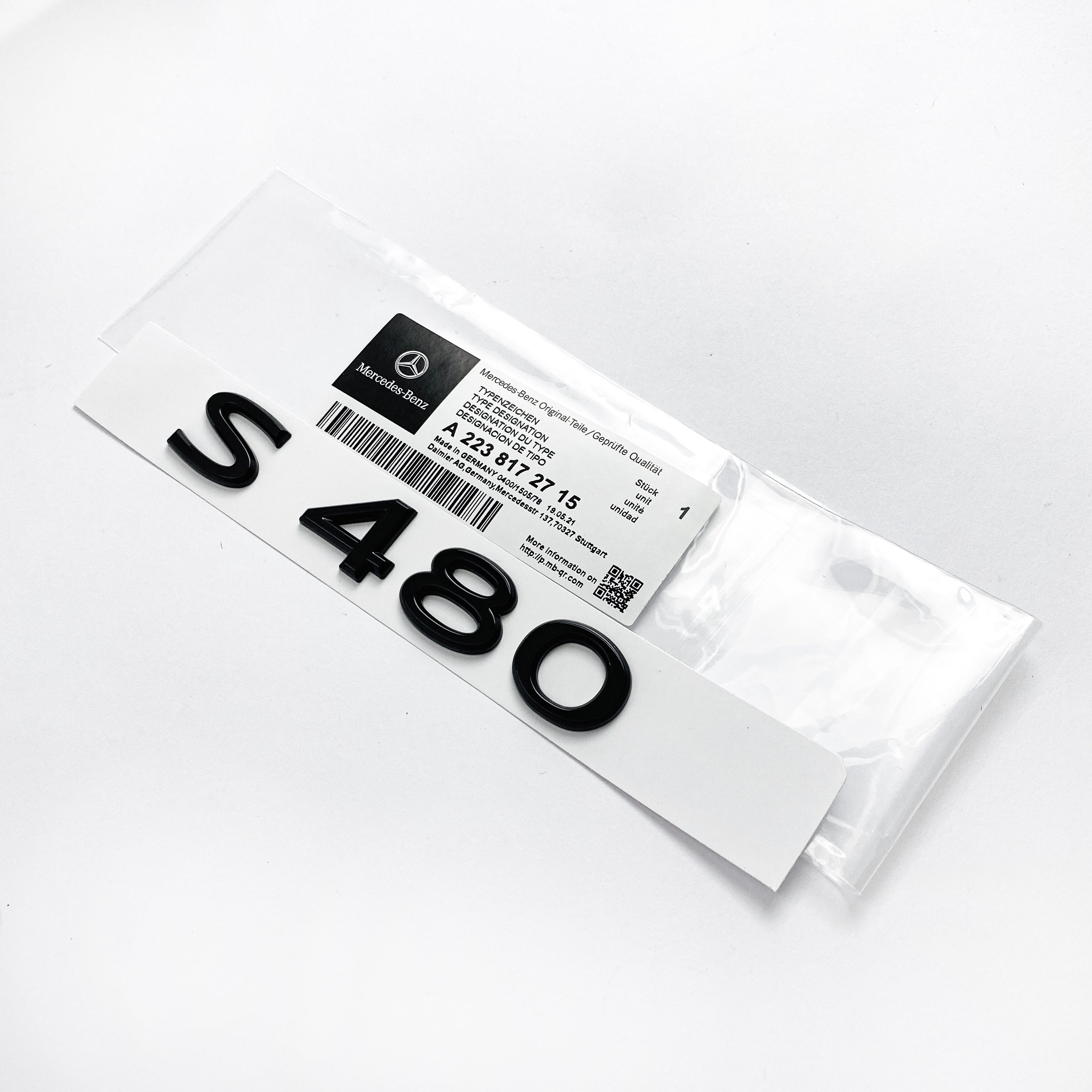 Mercedes Benz Gloss Black "S480"  Letter Emblem Trunk Logo Nameplate Badge Italiaspares