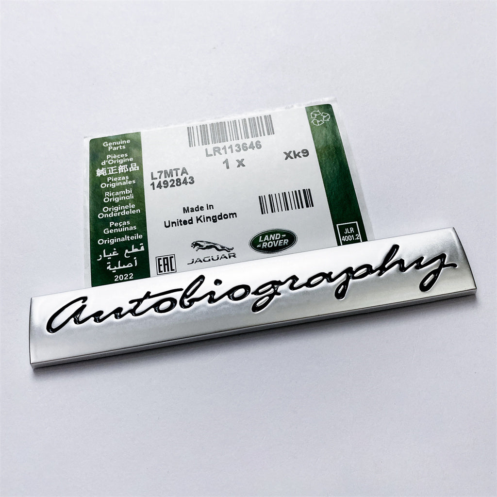 Land Rover Chrome "Autobiography" Car Sport Tailgate Logo Badge Emblem LR113646 Italiaspares