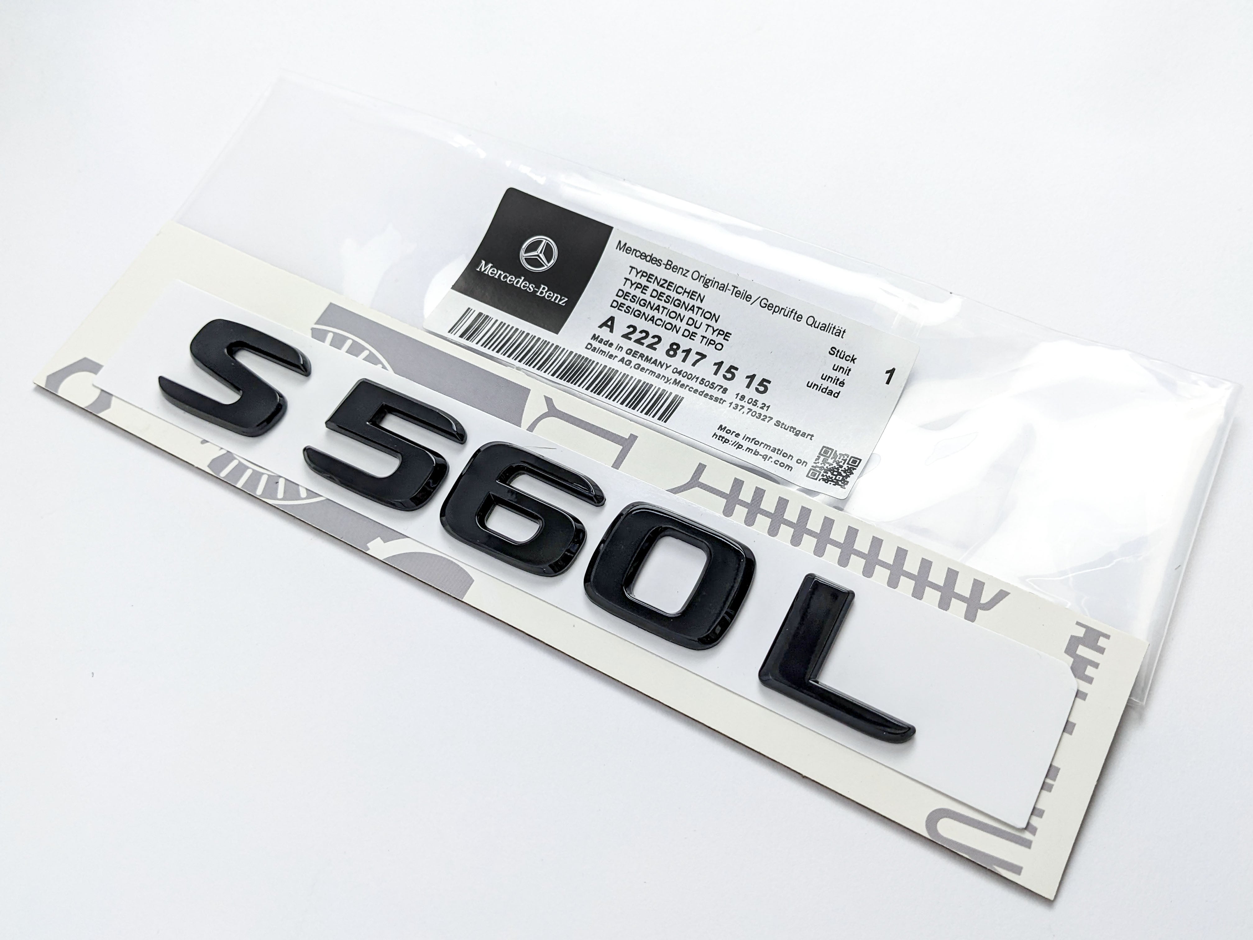 Mercedes Benz Gloss Black "S560L" Letter Emblem Trunk Logo Nameplate Badge Italiaspares