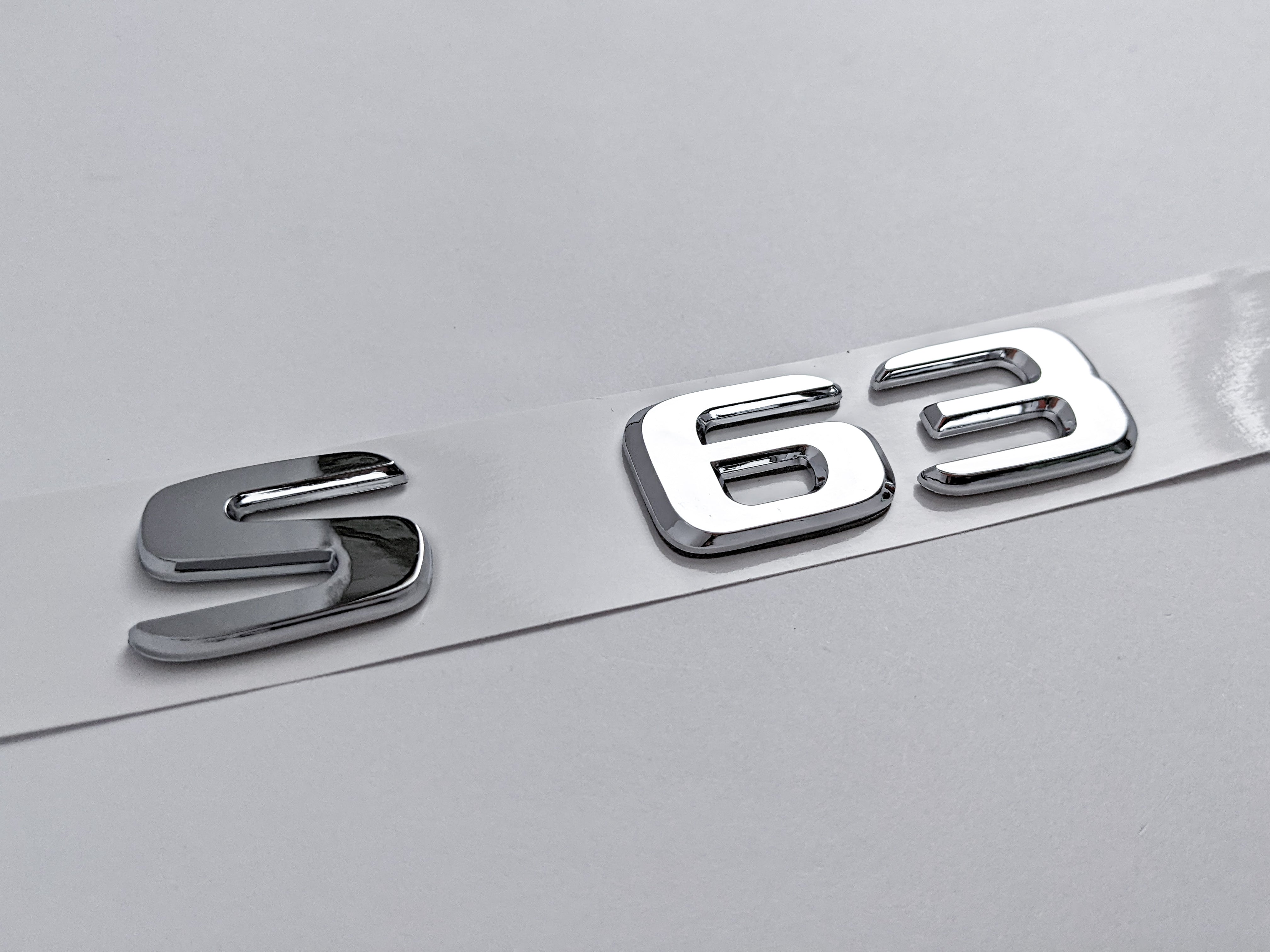 Mercedes Benz "S 63" Chrome Silver Rear Trunk Nameplate Emblem Badge Italiaspares
