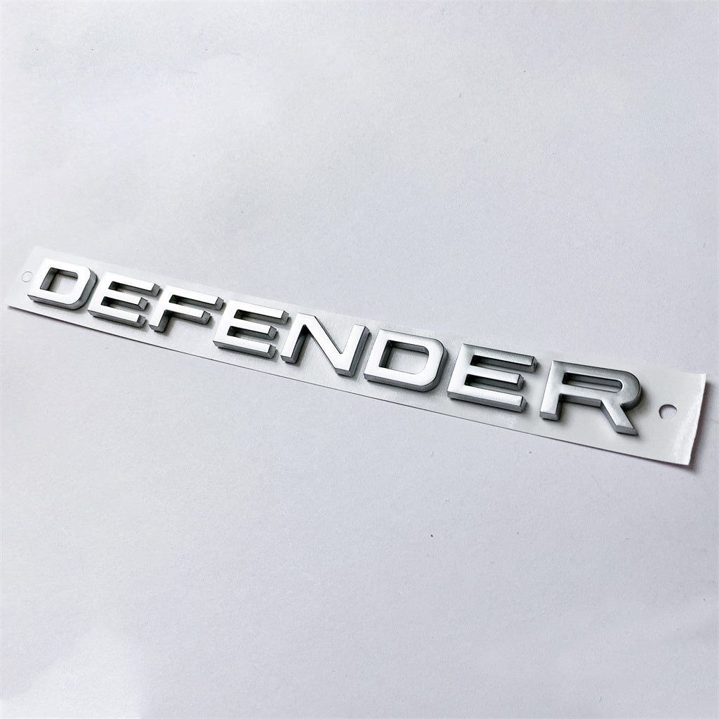Land Rover "DEFENDER" Chrome Sliver Rear Door Liftgate Letter Nameplate Emblem Badge LR084221 Italiaspares