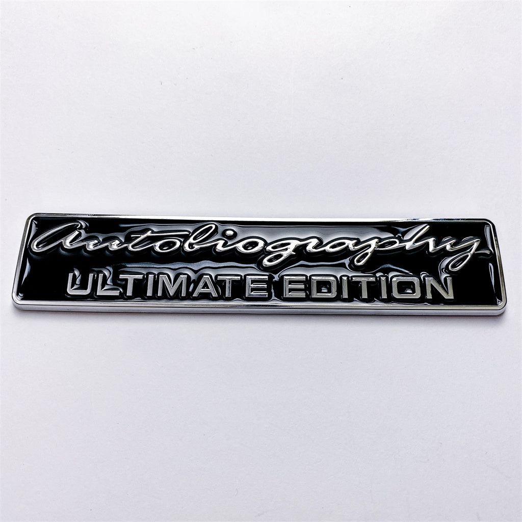 Land Rover "AUTOBIOGRAPHY ULTIMAT EDITION" Rear Emblem Badge Sticker Nameplate Chrome Black LR030967 Italiaspares