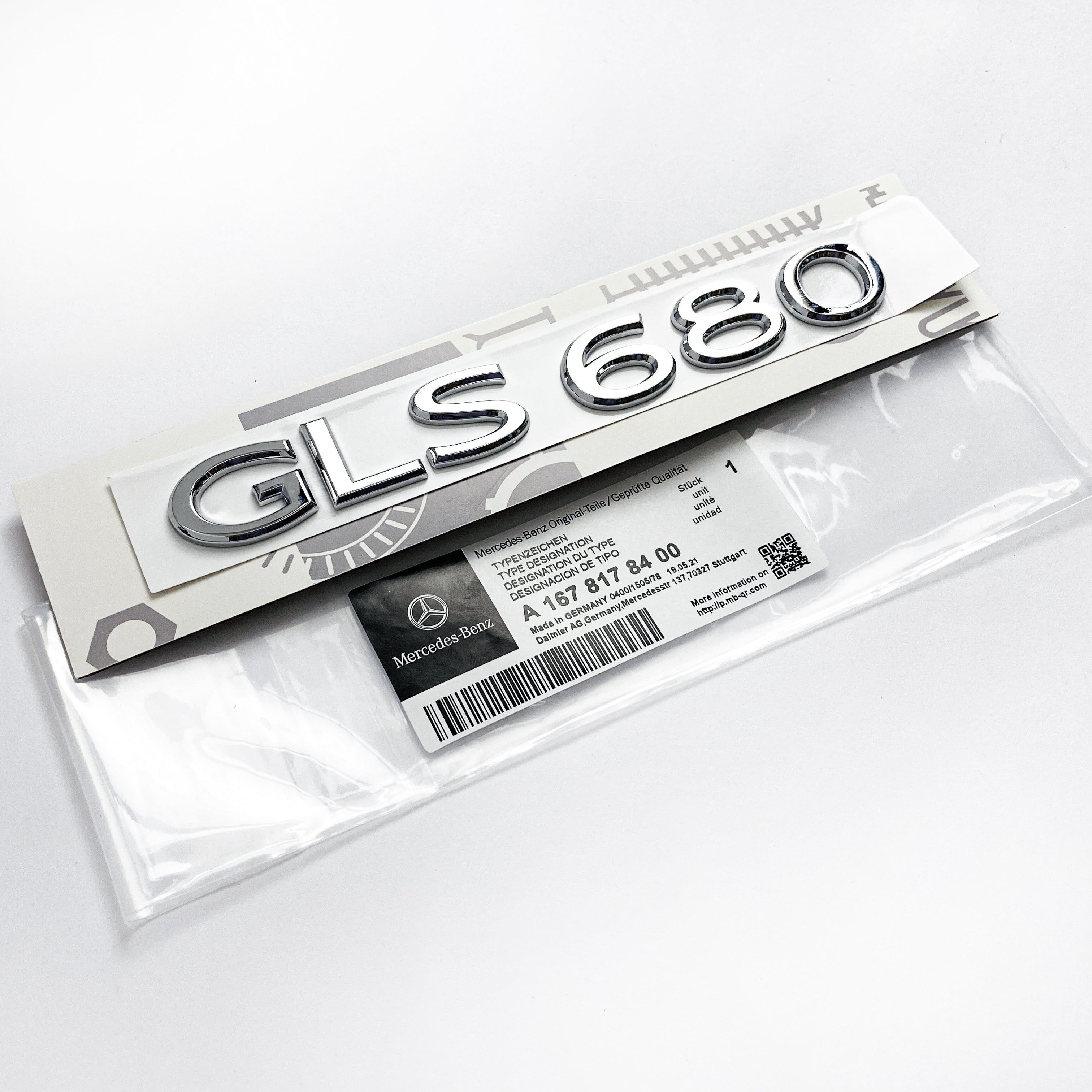 Mercedes Benz Chrome Sliver  "GLS680"  Rear Trunk Letter Badge Logo Brand New Italiaspares