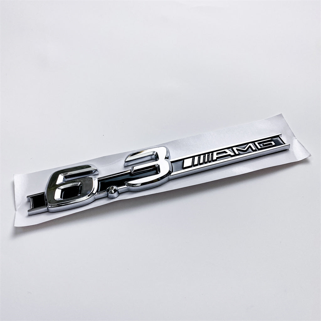 Mercedes Benz 6.3 AMG Side Wing Badge Emblem Sliver & Black C63 E63 S63 CLS63 A2228170315 Italiaspares