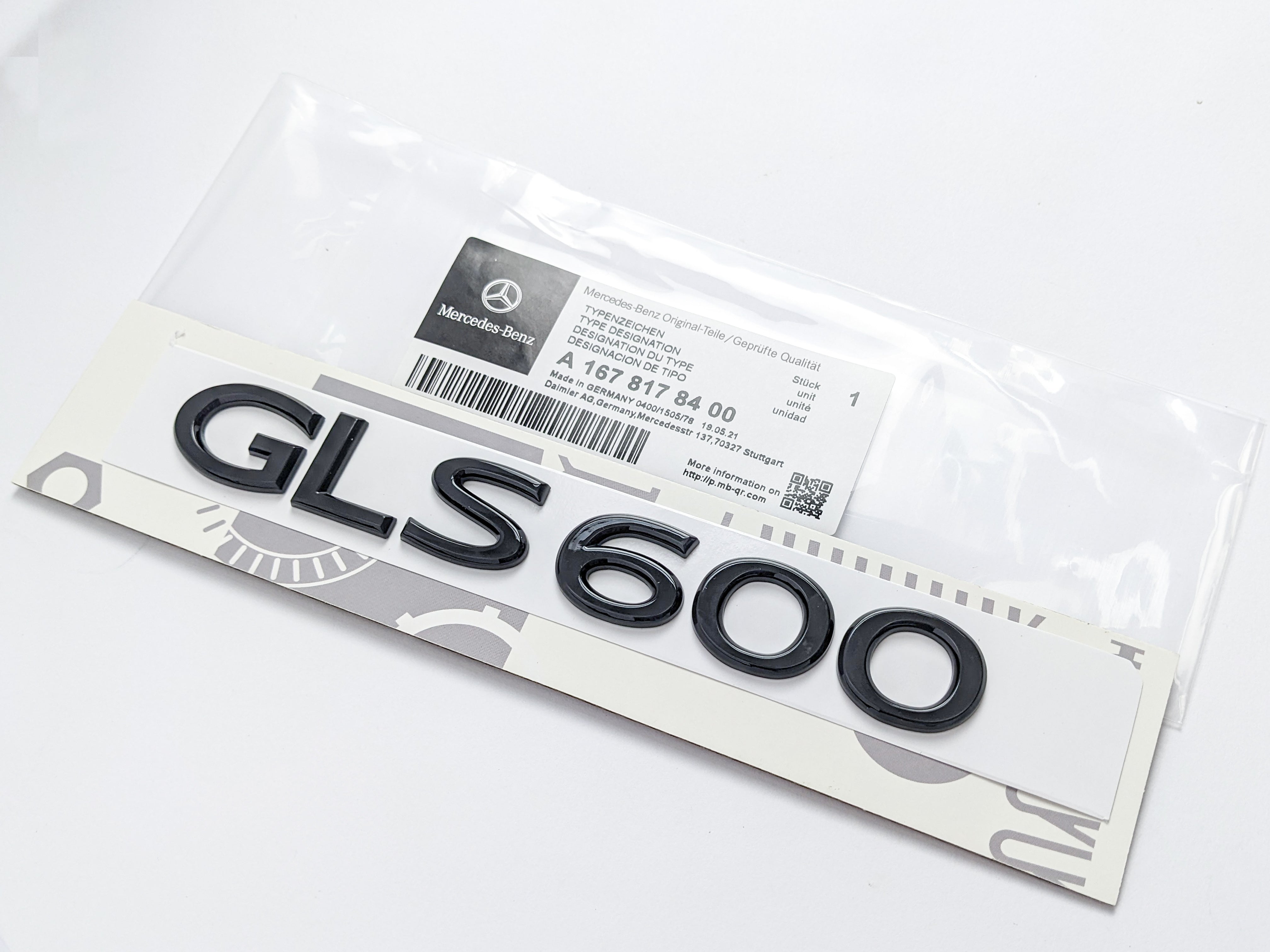 Mercedes Benz Gloss Black "GLS600" Rear Trunk Emblem Nameplate Decal Letter Badge Italiaspares
