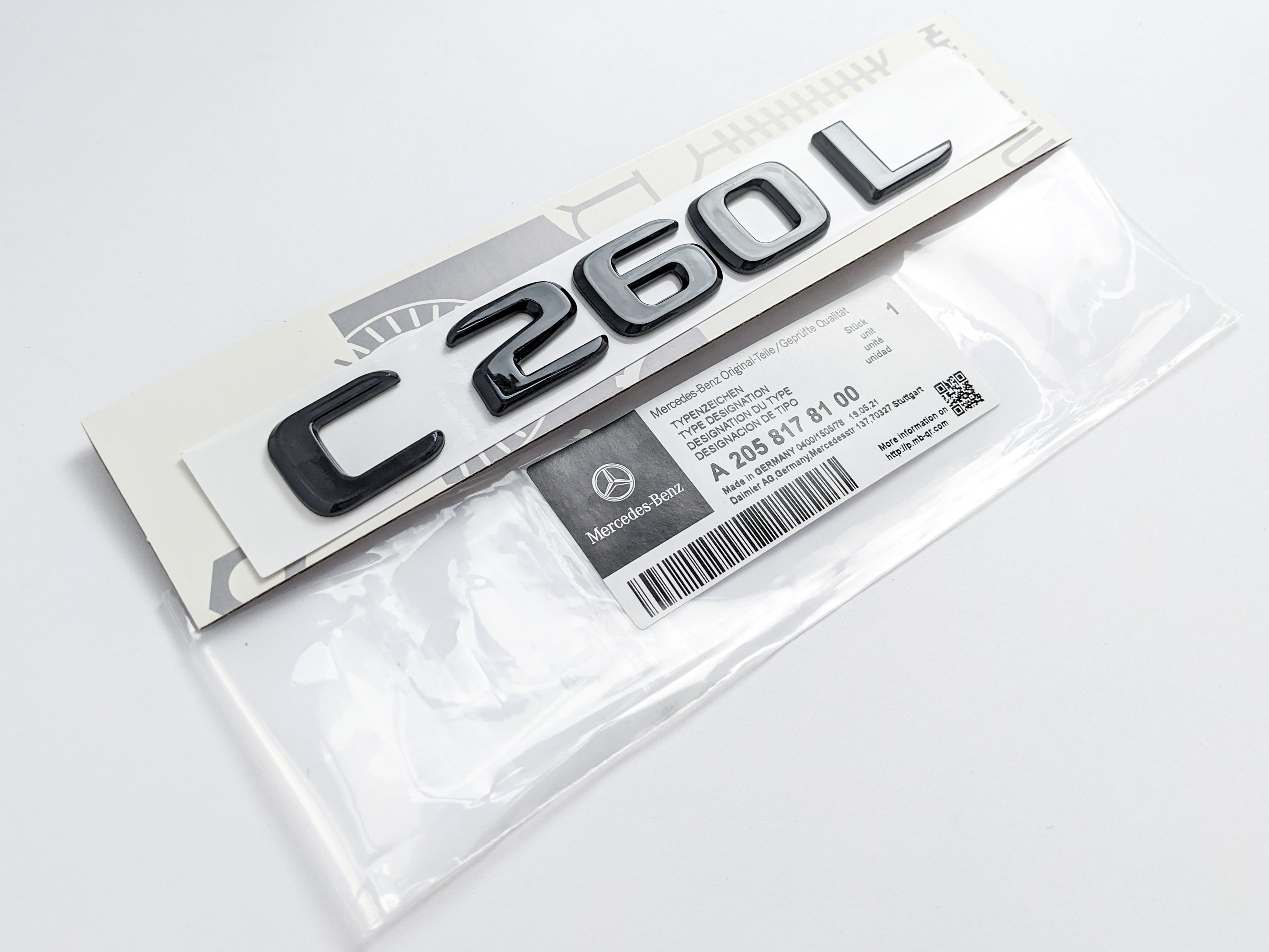 Gloss Black "C260L"  Letter Emblem Trunk Logo Nameplate Badge For Mercedes Benz Factory