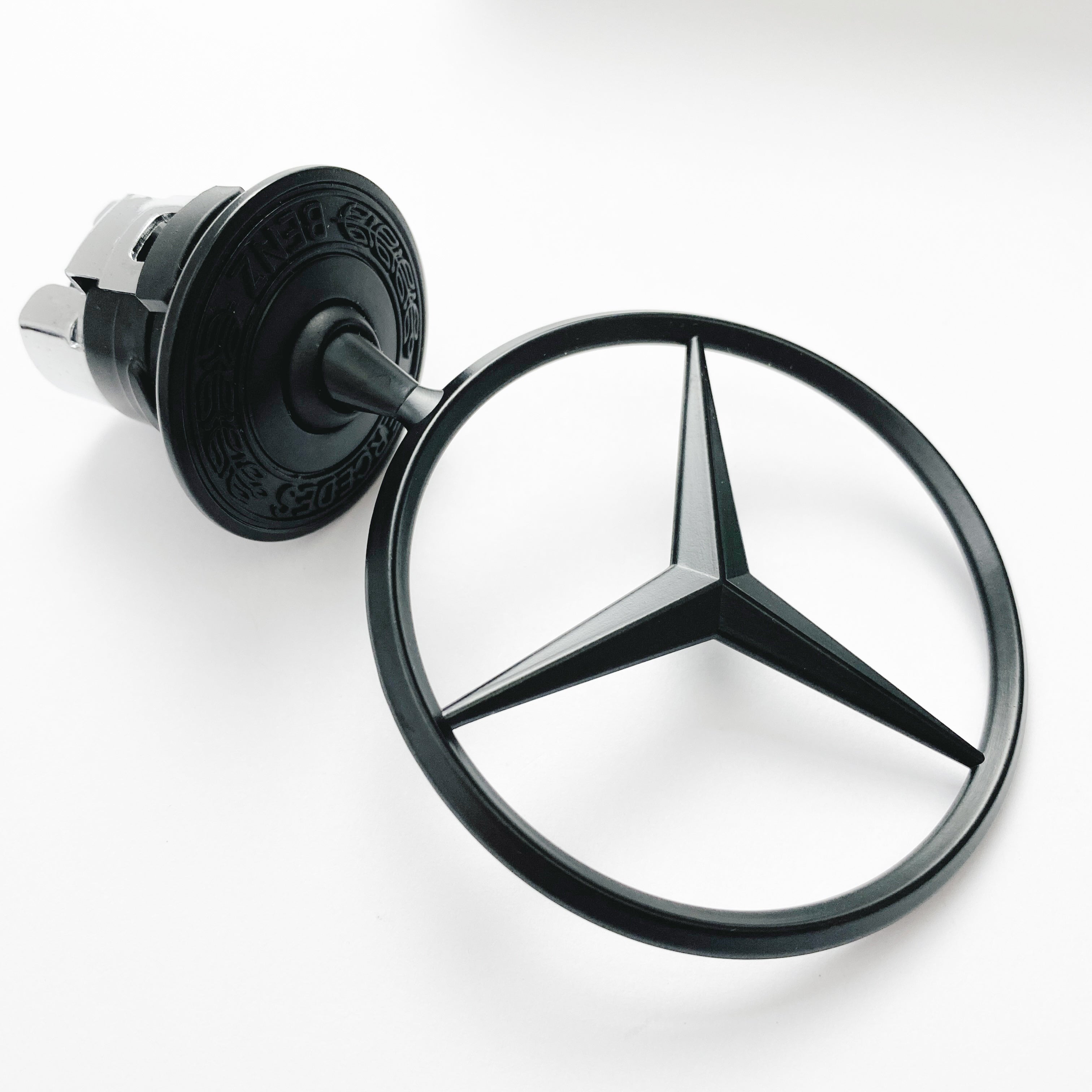 Mercedes-Benz Gloss Black Hood Bonnet Star Stand Up Emblem Badge A2218800086 Italiaspares