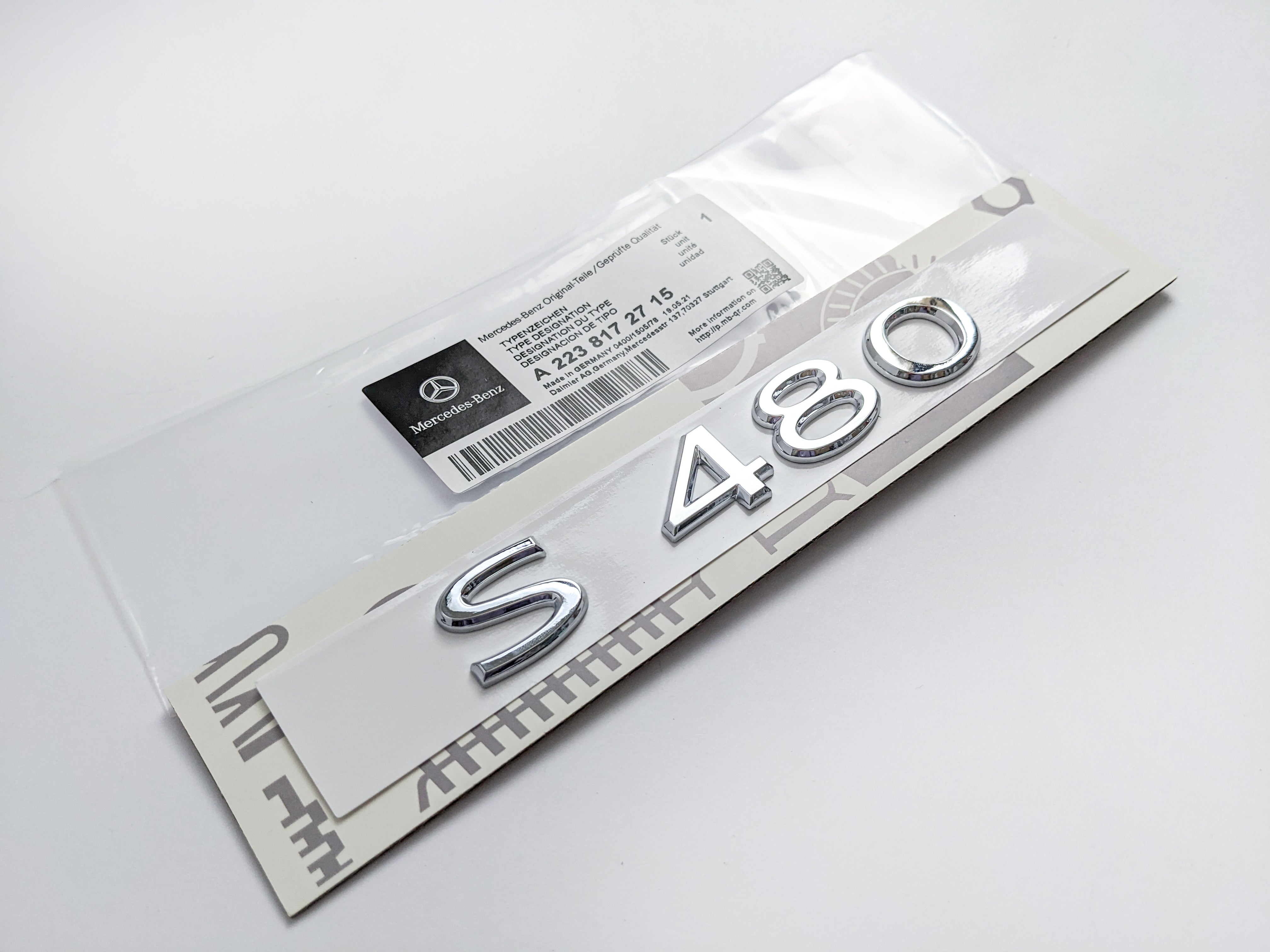 Mercedes Benz Chrome Sliver "S480"  Letter Emblem Trunk Logo Nameplate Badge Italiaspares