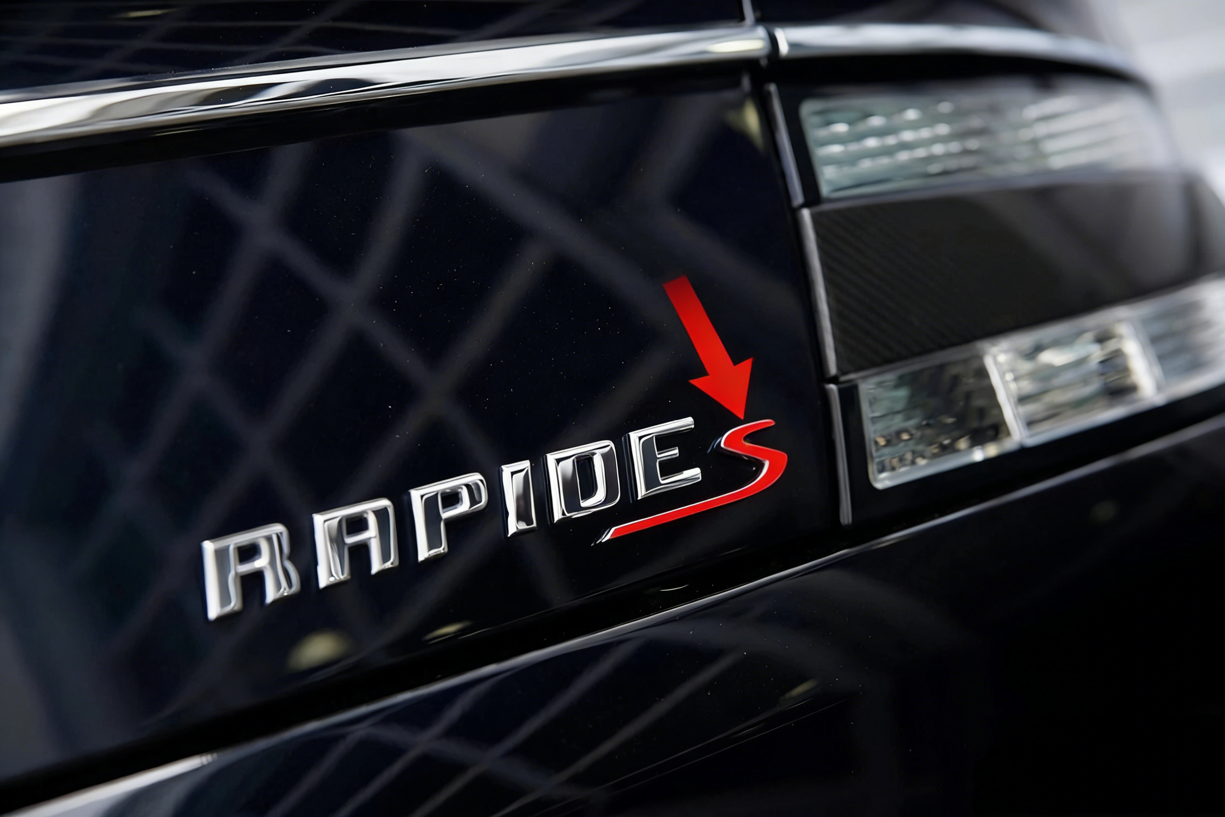 Aston Martin Rapide“ S” Red Badge Emblem Trunk Logo Used Factory