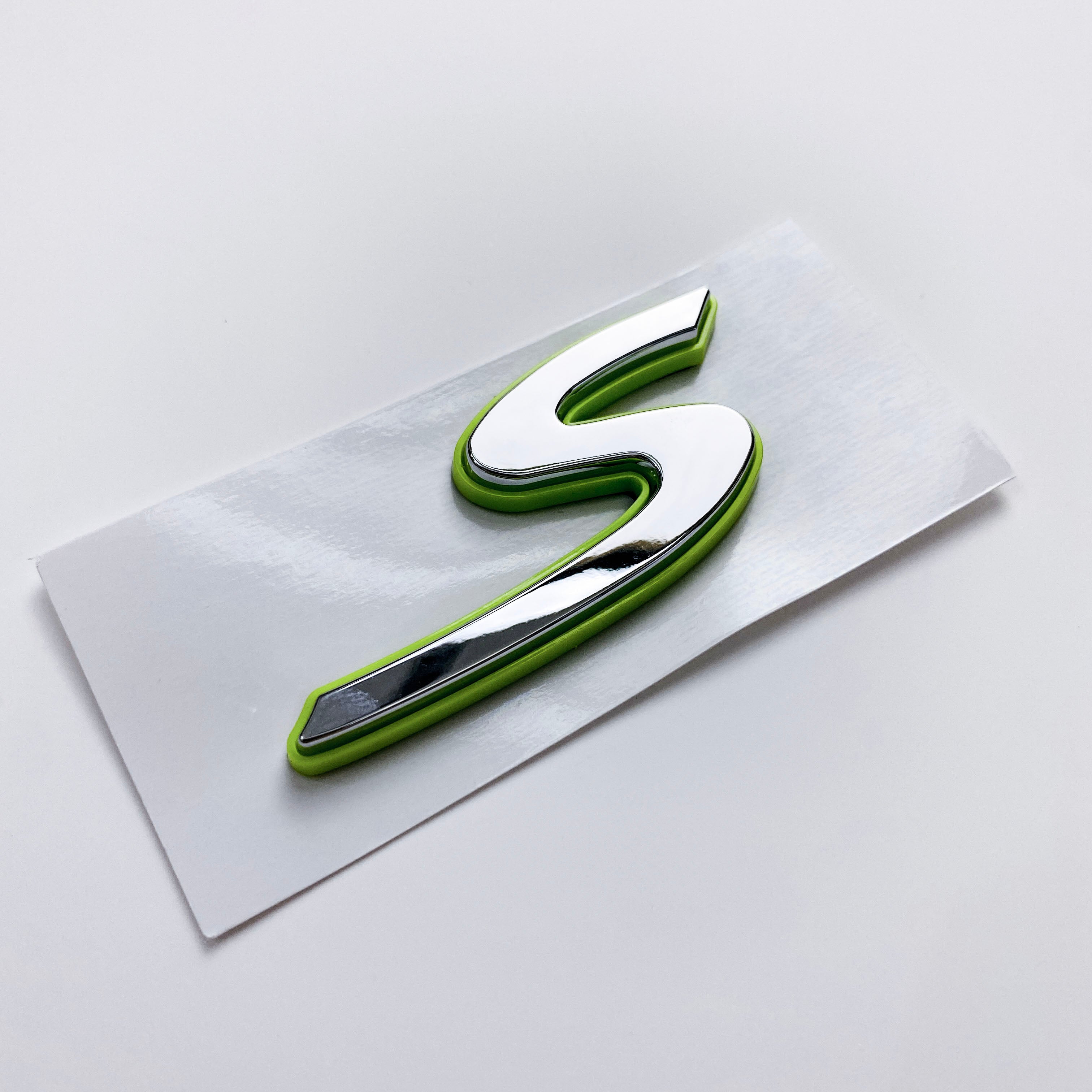 Porsche “S” Rear Emblem Badge Logo Nameplate Letter Green Base Sliver 971853675K Italiaspares