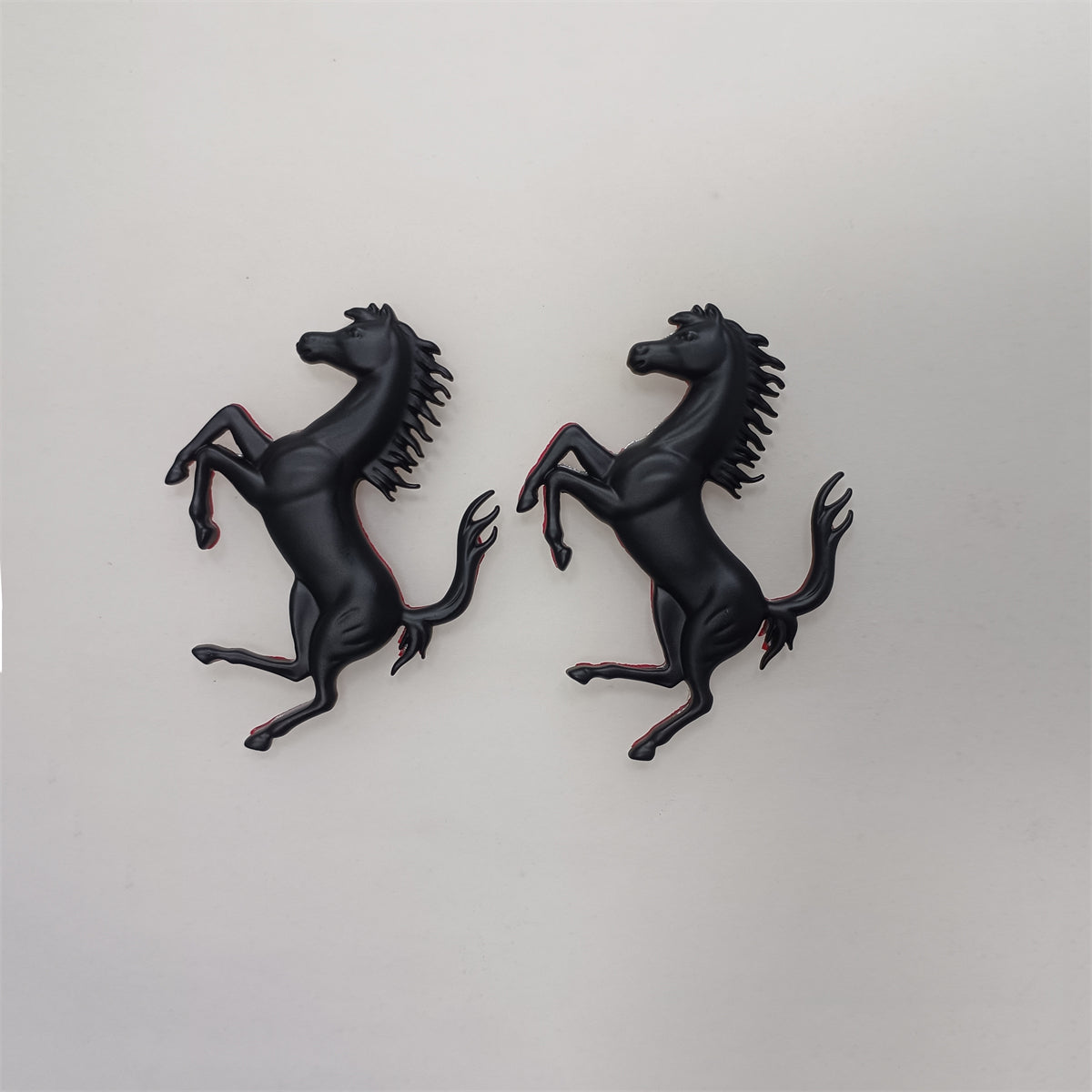 2XFerrari Prancing Horse Matte Black Badge Copper Emblem 7*4.8CM(Fit Many) Factory