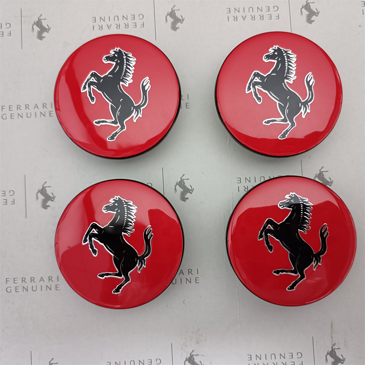 Ferrari 488 458 430 F12 GTC4 Roma Set Red, Hub Badge Wheel Center Cap Set Factory
