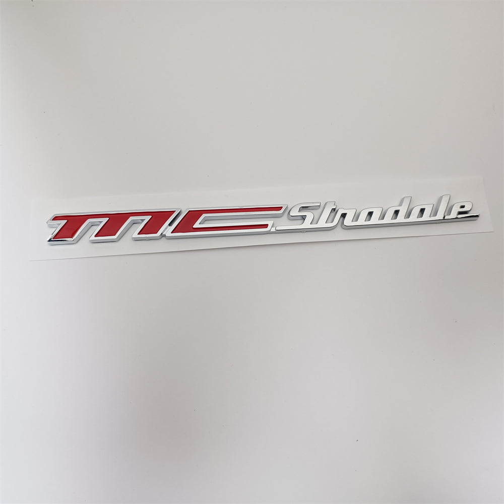 Maserati MC STRADALE Badge Silver Red Rear Trunk Emblem Factory