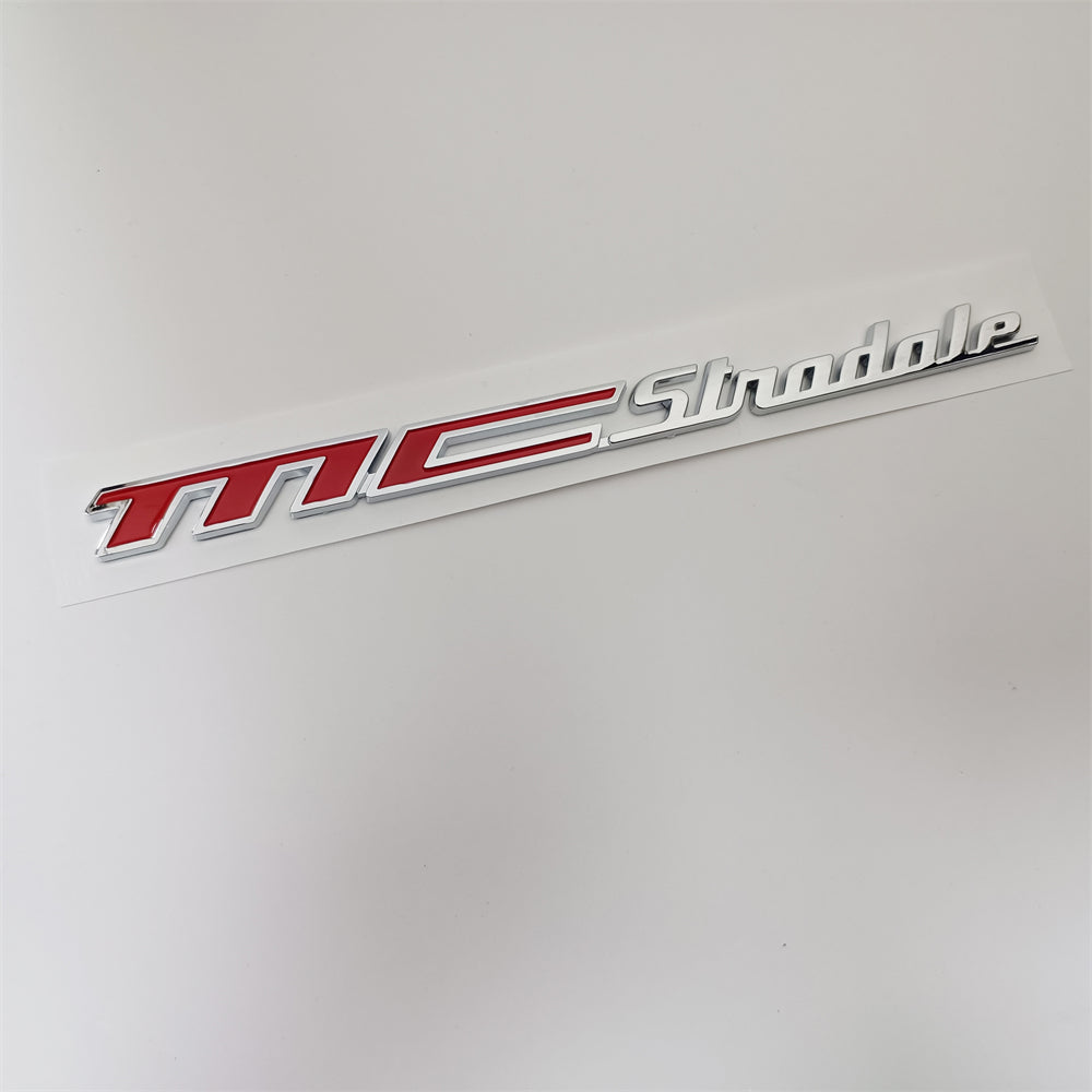 Maserati MC STRADALE Badge Silver Red Rear Trunk Emblem Factory