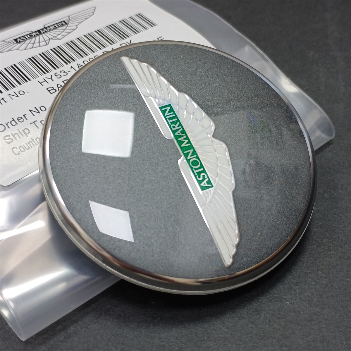Aston Martin Center Cap Light Anthracite Wing Green Genuine HY53-1A096-DA-PK 1PC Factory