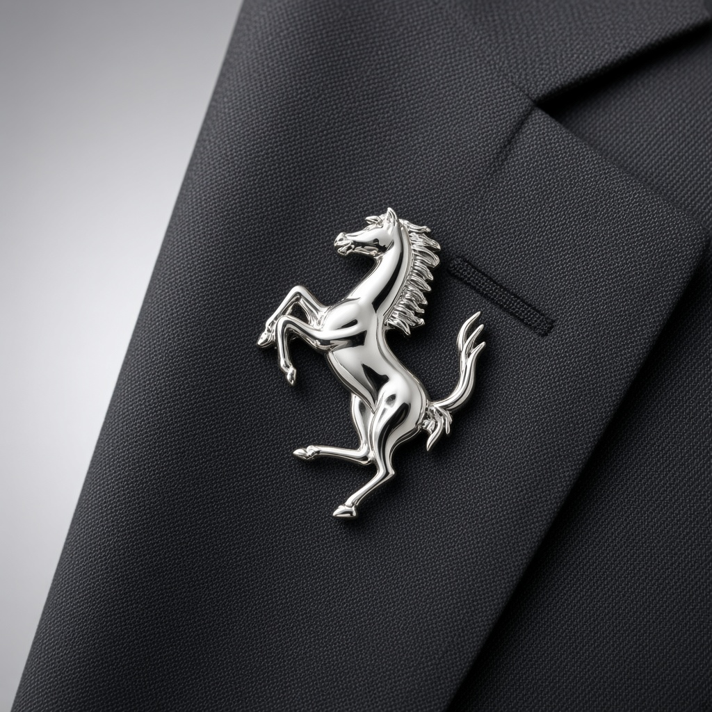 Prancing Horse Brooch Pin Set Silver Gunmetal Metal Badge With Red Velvet Gift Box Jewelry Factory