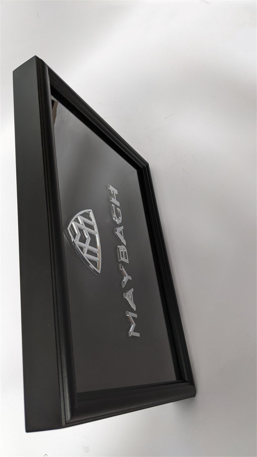 Maybach Emblem Framed Artwork - Wooden Frame with Black Border Italiaspares