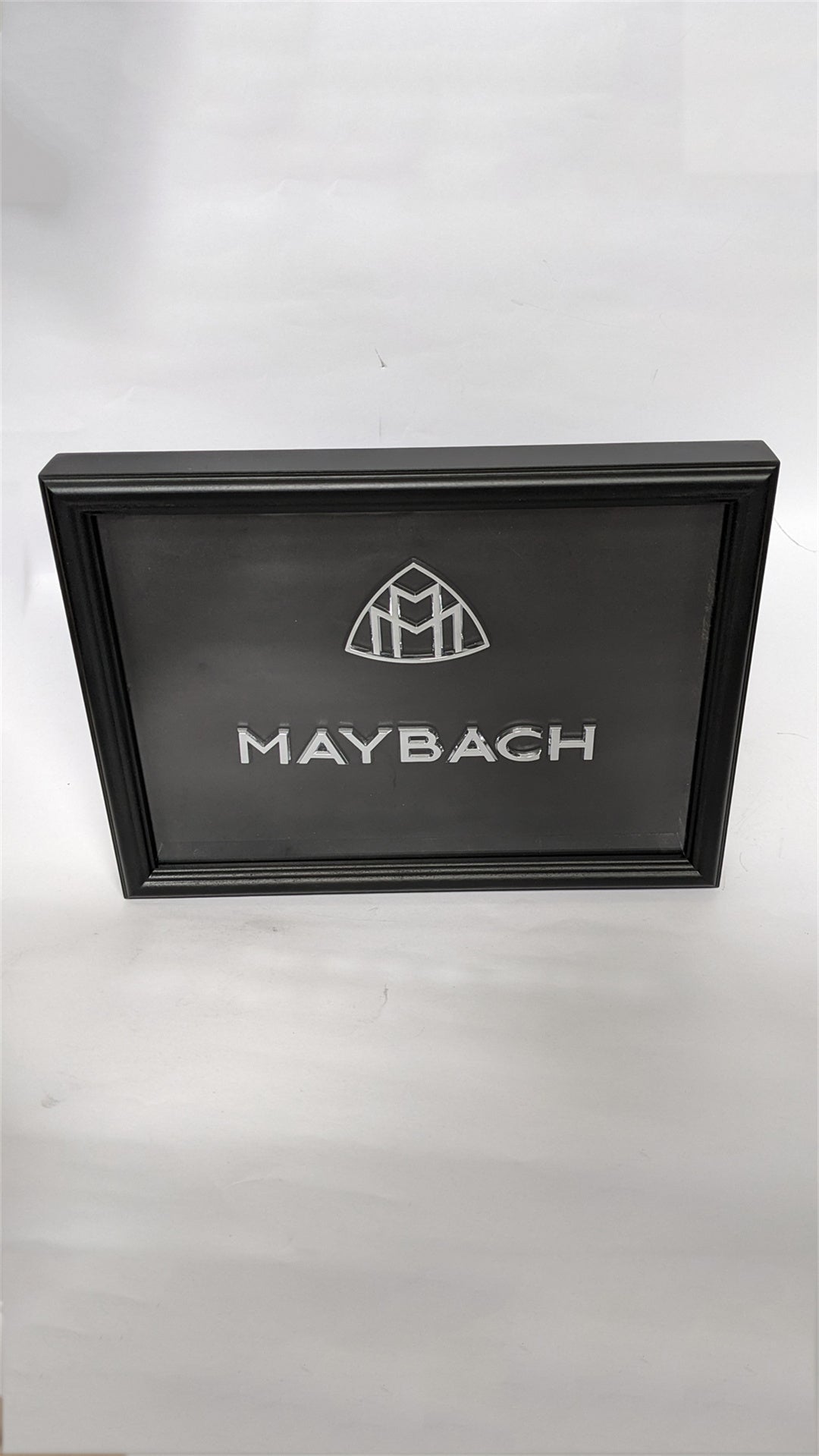 Maybach Emblem Framed Artwork - Wooden Frame with Black Border Italiaspares