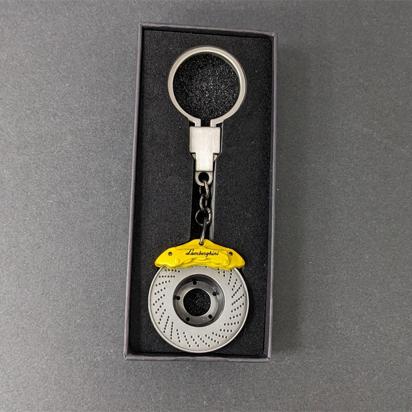 Lamborghini Brake Disc Keychain Yellow Caliper Metal Key Ring Factory
